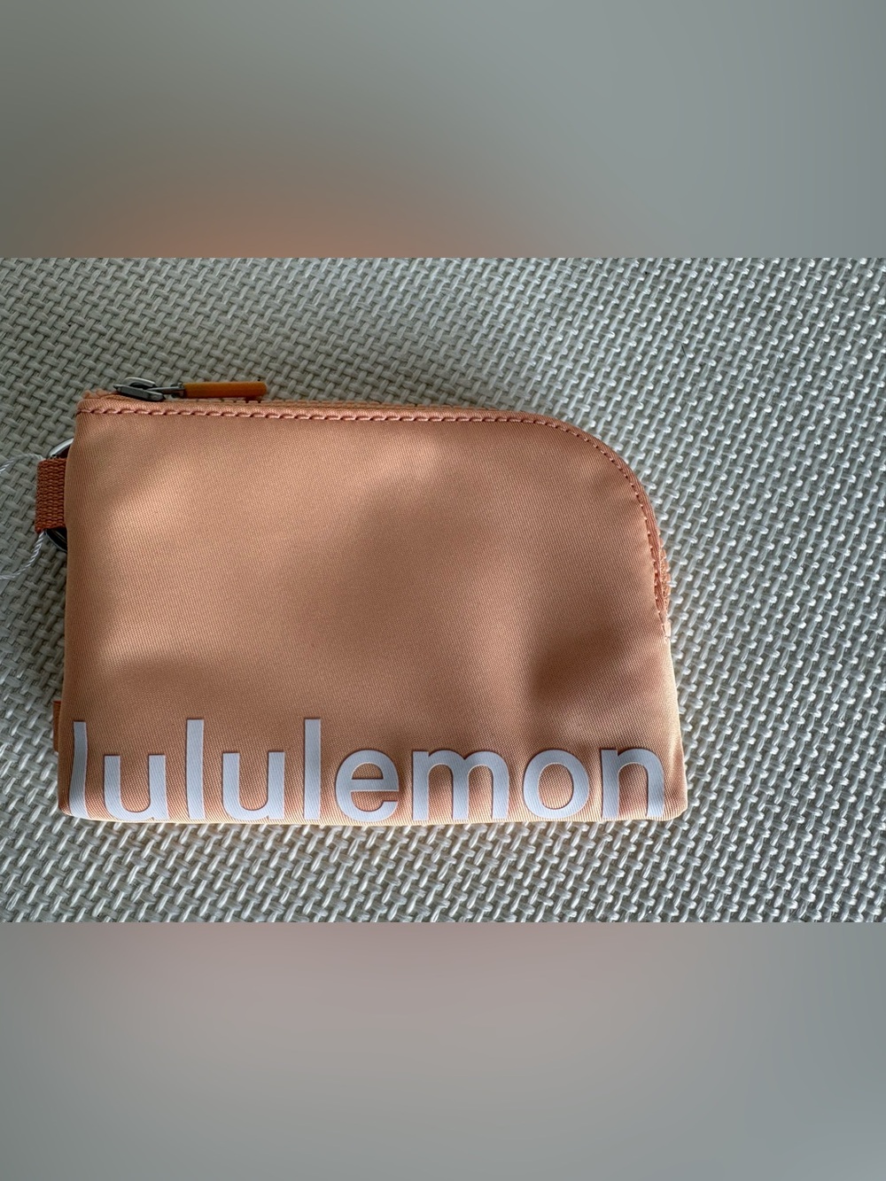 Lululemon Clippable Card Pouch Peach White NWT
